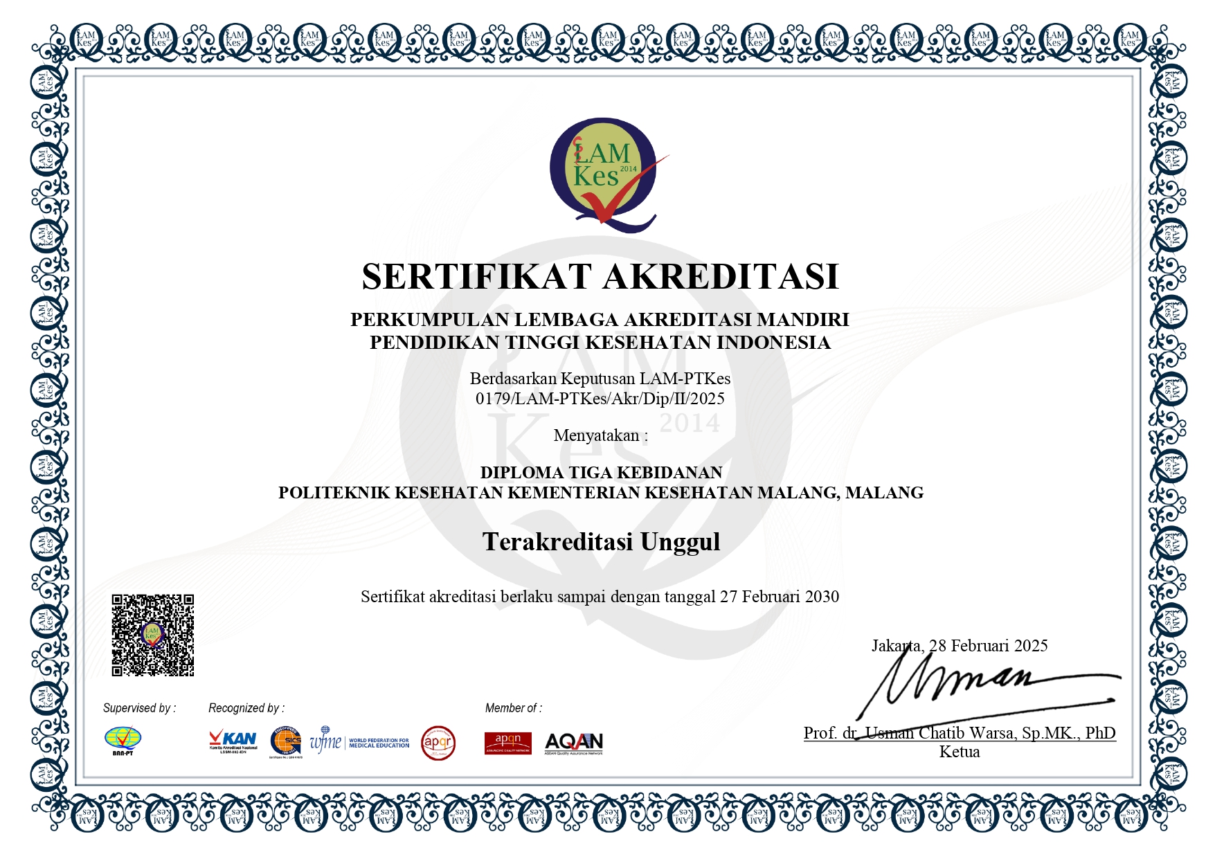 AKREDITASI UNGGUL PERIODE 2025 s/d 2030 - (Ada 0 foto)